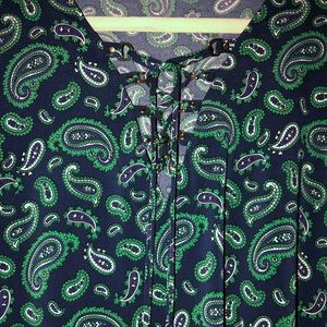 Michael Kors MK pasley print tunic blouse top L